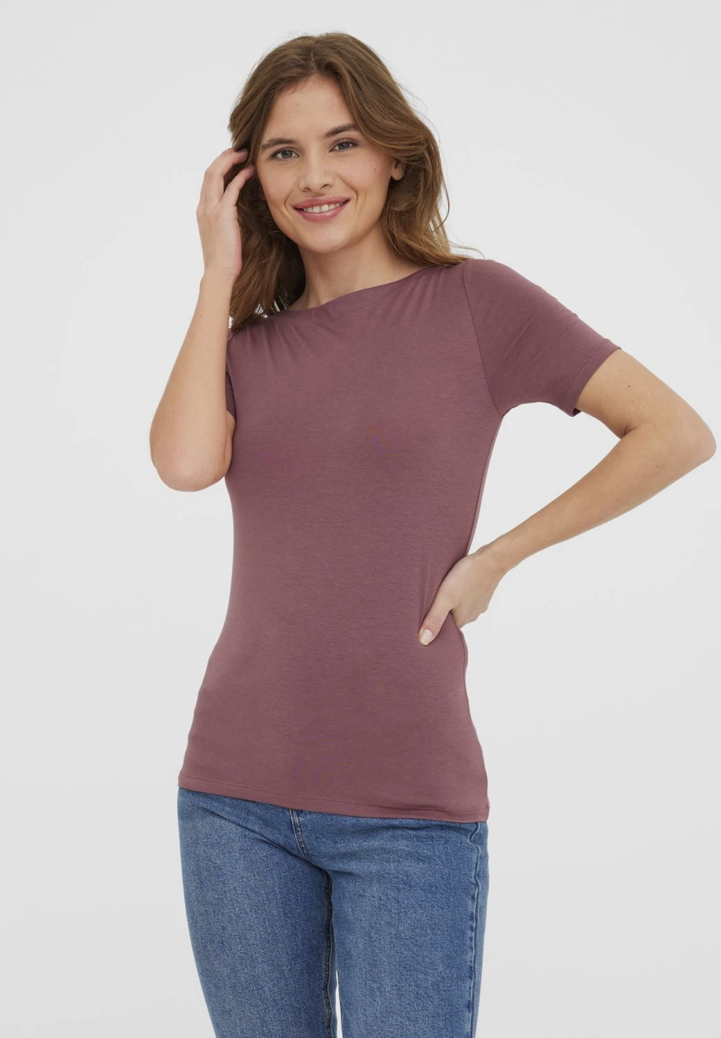 Vero Moda Vmpanda - T-Shirt Basic - Rose Brown 3 Vero Moda Vmpanda - T-Shirt Basic - Rose Brown