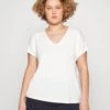 Vero Moda Curve Vmaya Ss V-Neck Vma Noos Curve - T-Shirt Basic - Snow White -Vero Moda Winkel a864f451df724ccea669fad645b072b9