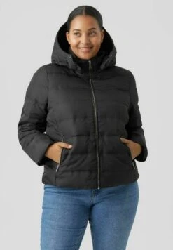 Vero Moda Curve Vmdolly Short- Winterjas - Black