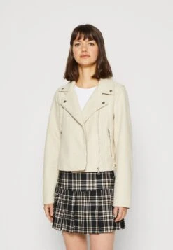 Vero Moda Vmpop Short Biker Jacket - Lichte Jas - Oatmeal Melange