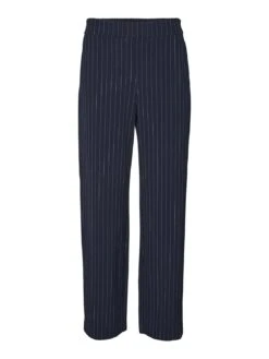 Vero Moda Vmliscookie Wide Pinstripe Pant - Broek - Navy Blazer/Birch -Vero Moda Winkel bc1a33168d334826b069bcaabe463b04