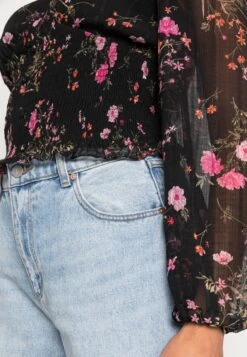 Vero Moda Vmrosa V Neck Smock - Longsleeve - Black/Pink -Vero Moda Winkel bc1e77d4c0694937a8d097bcb624ed97