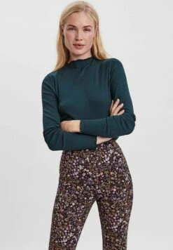 Vero Moda Vmvio L S High NeckGa Noos - Longsleeve - Evergreen