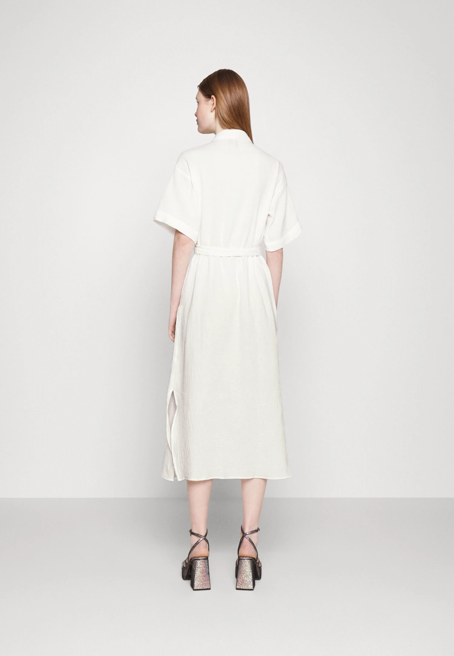 Vero Moda Vmnatali Nia 2/4 CalfWvn - Blousejurk - Snow White 5 Vero Moda Vmnatali Nia 2/4 CalfWvn - Blousejurk - Snow White - Afbeelding 3