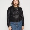 Vero Moda Curve Vmkerriultra Coated Jacket- Imitatieleren Jas - Black