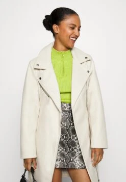 Vero Moda Petite Vmpop Biker Coat - Mantel - Oatmeal Melange -Vero Moda Winkel d1226bdd22774a199a73df5573153d92