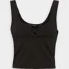 Vero Moda Tall Vmriva Crop Top- Top - Black