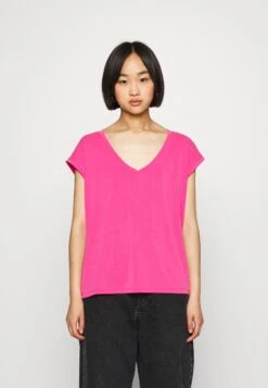Vero Moda Petite Vmfilli V Neck - T-Shirt Basic - Fuchsia Purple