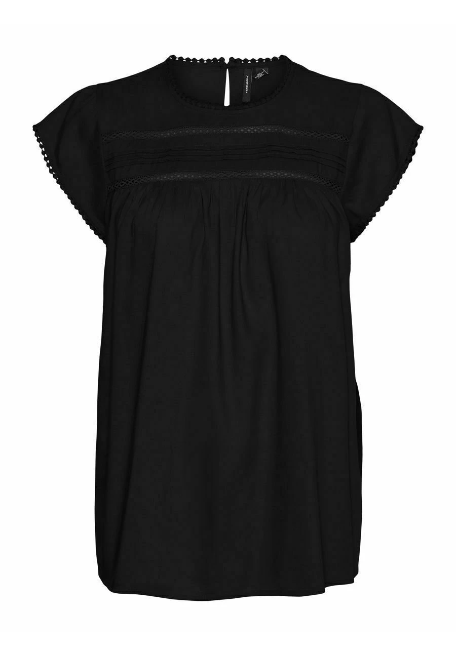 Vero Moda Mit Kurzen Ärmeln Spitze - T-Shirt Print - Black 3 Vero Moda Mit Kurzen Ärmeln Spitze - T-Shirt Print - Black