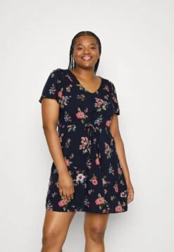 Vero Moda Curve Vmeasy Ss ShortR1 Wvn Ga Cur - Jurk - Navy Blazer