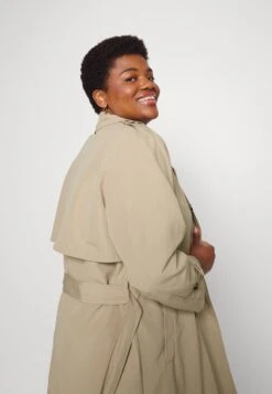 Vero Moda Curve Vmchloe Long Trenchcoat - Trenchcoat - Silver Mink -Vero Moda Winkel de9778932884460cb3c2e2fd5e183943