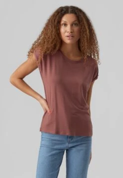 Vero Moda Vmava Plain Ss Gajrs Noos - T-Shirt Basic - Rose Brown