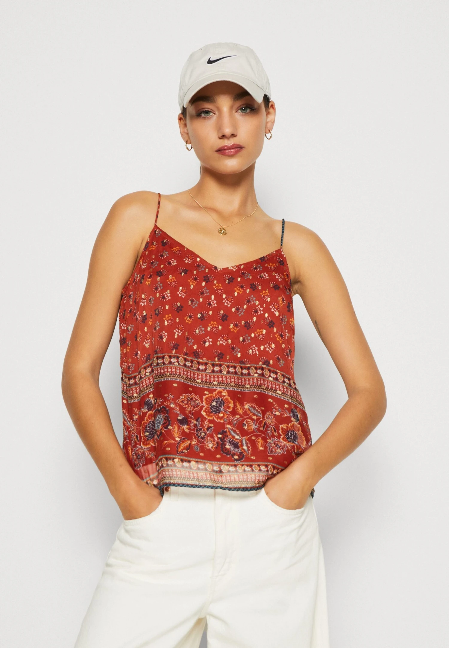 Vero Moda Vmlucy String Singlet Boho- Top - Barn Red 6 Vero Moda Vmlucy String Singlet Boho- Top - Barn Red - Afbeelding 4