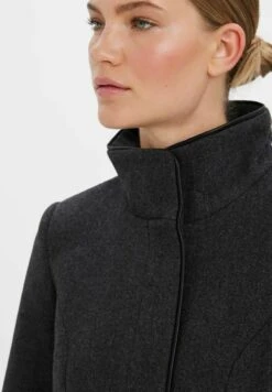 Vero Moda Vmclassbessy - Halflange Jas - Dark Grey Melange -Vero Moda Winkel e9ce5eee47464769af429369c0fab2cc