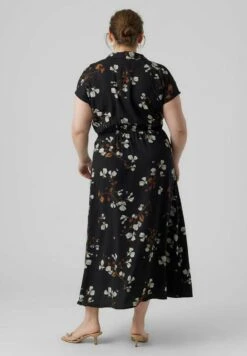 Vero Moda Curve Vmnewhallie S/S Tie Exp Cur - Blousejurk - Black -Vero Moda Winkel ec075603c5ec425a8bf4e9fa5e2fd5f4
