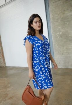 Vero Moda Curve Vmcatch Short Dress - Jurk - Dazzling Blue