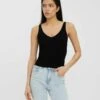 Vero Moda Rippstrick - Top - Black