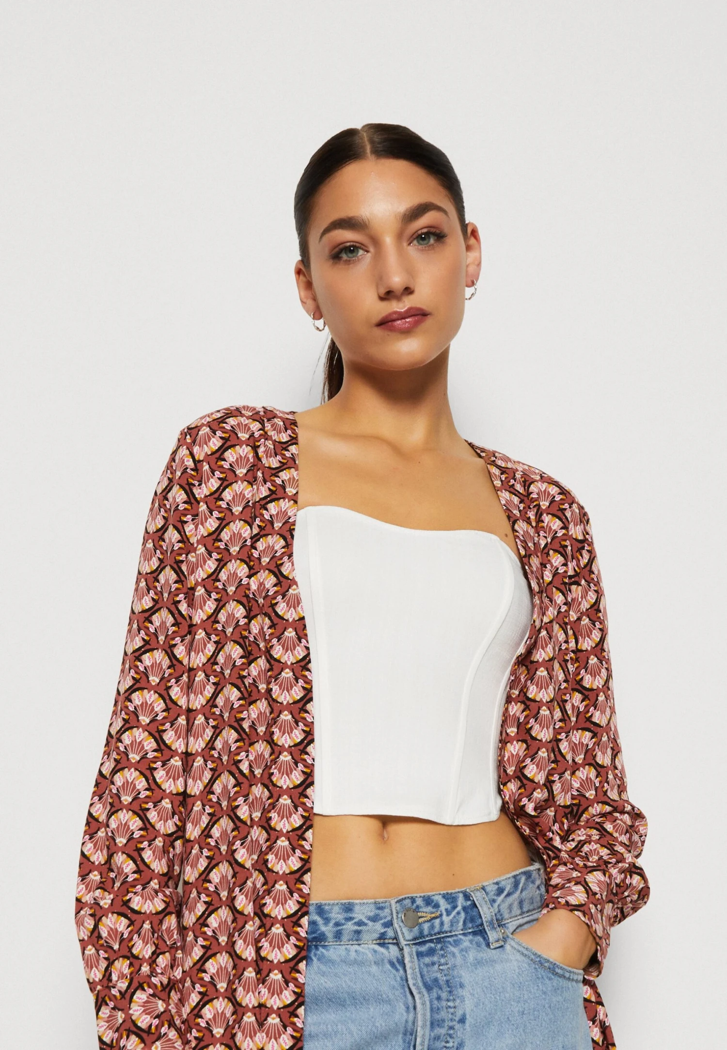 Vero Moda Vmeasy Long Kimono - Lichte Jas - Mahogony 6 Vero Moda Vmeasy Long Kimono - Lichte Jas - Mahogony - Afbeelding 4