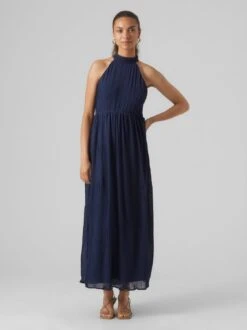 Vero Moda Vmmia Sl Plisse Wvn - Maxi-Jurk - Navy -Vero Moda Winkel f6ffcb09f26743bfb6747b6b210400bc