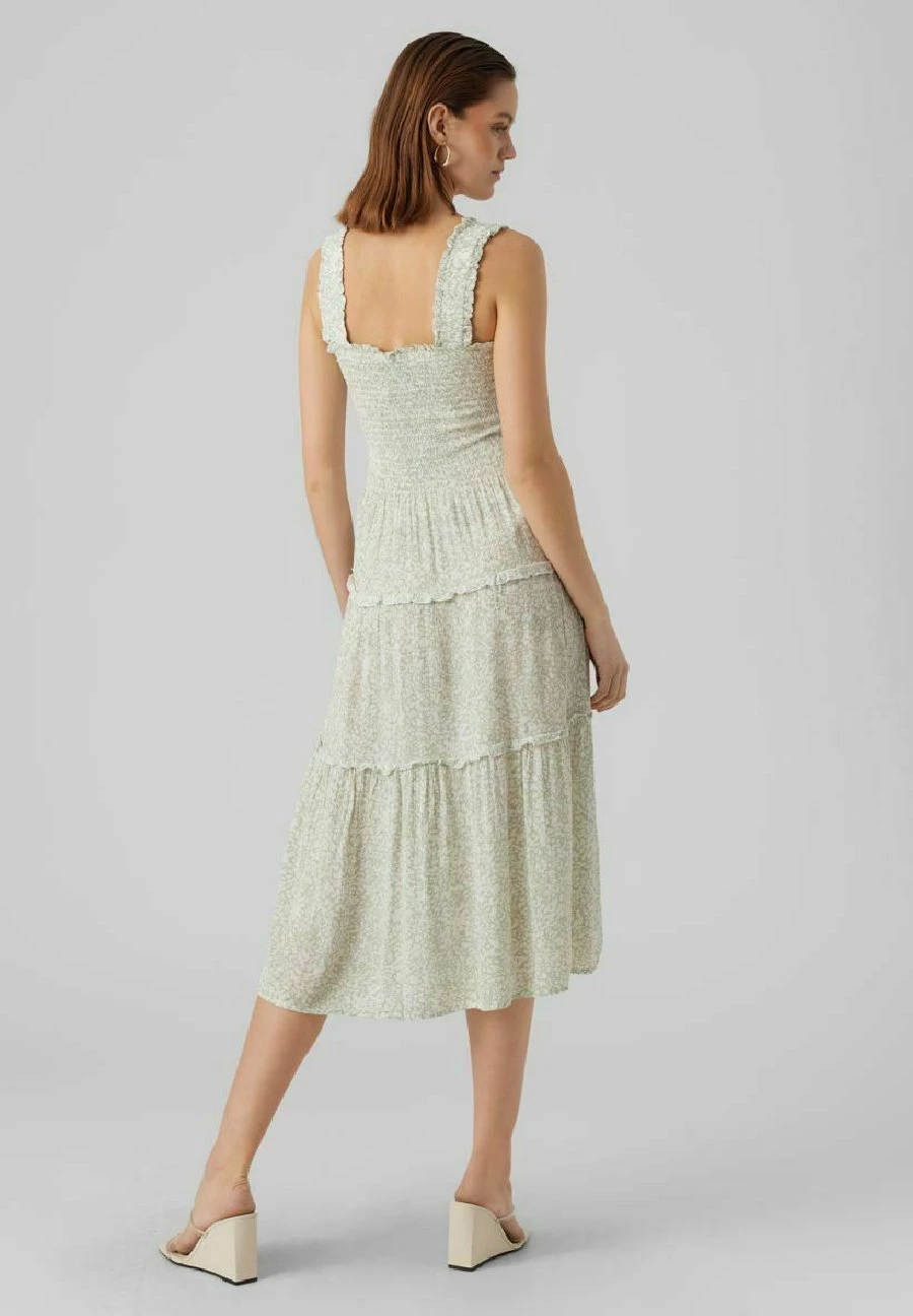 Vero Moda Menny Sl Smock Calf Wvn Ga - Jurk - Reseda 5 Vero Moda Menny Sl Smock Calf Wvn Ga - Jurk - Reseda - Afbeelding 3