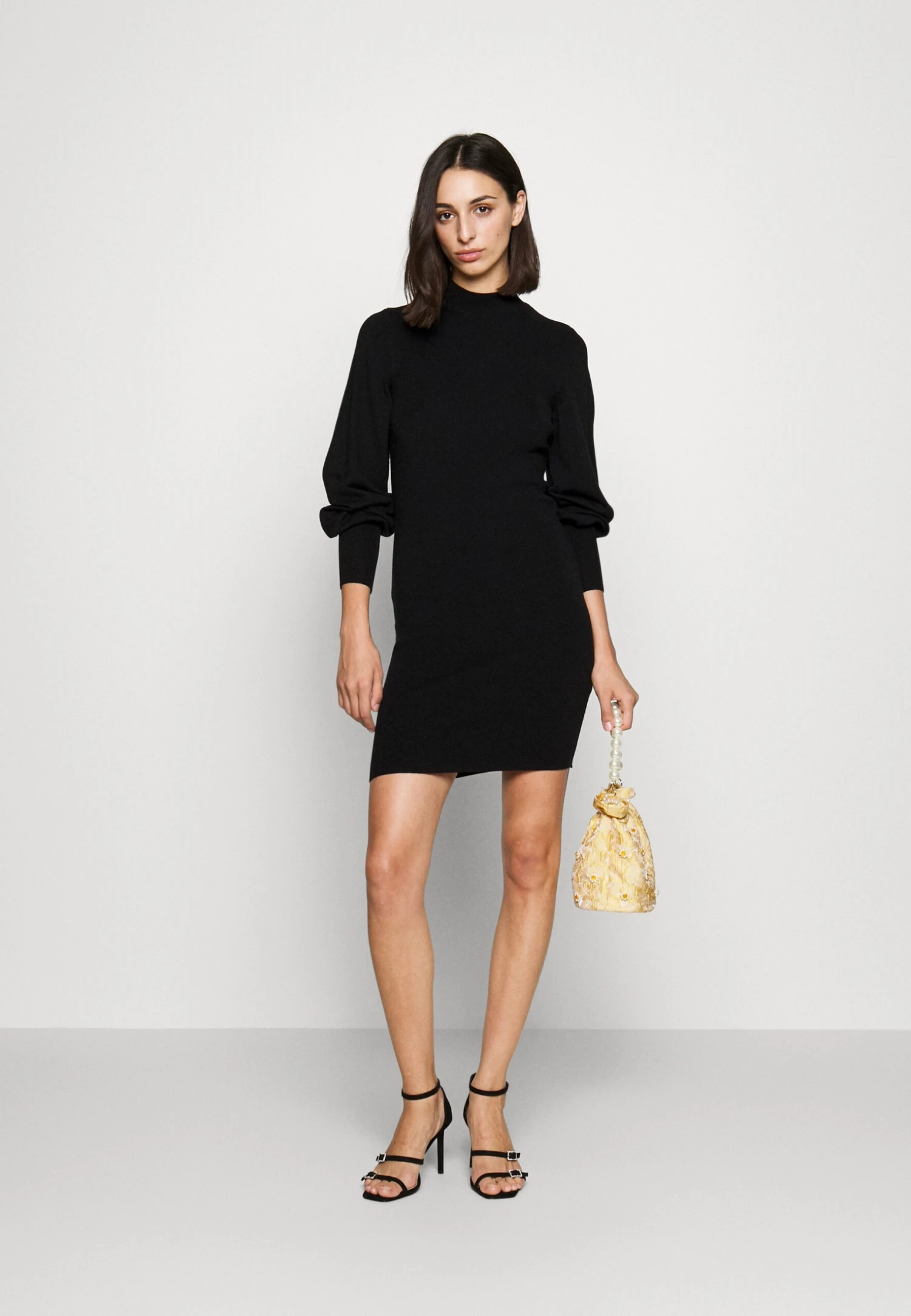 Vero Moda Tall Vmhollykarispuff Highneck Dress - Gebreide Jurk - Black 4 Vero Moda Tall Vmhollykarispuff Highneck Dress - Gebreide Jurk - Black - Afbeelding 2